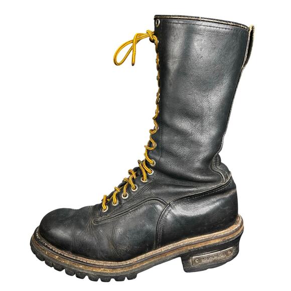 Vintage Red Wing Men’s Black Leather Logger Boots Size US 9 E main image 6